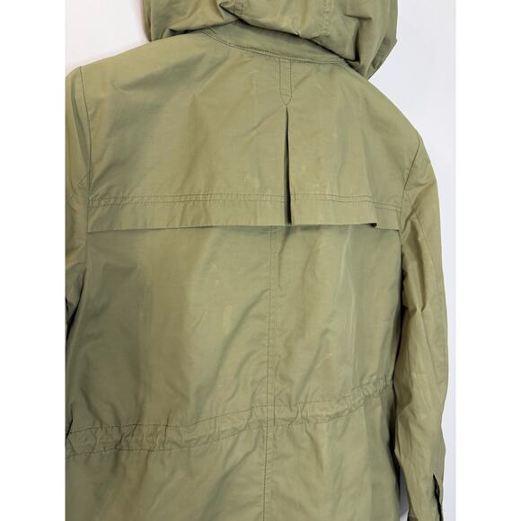 Banana Republic Women's Utility Safari Military Anorak Jacket Hooded Sz L Green - Picture 10 of 12